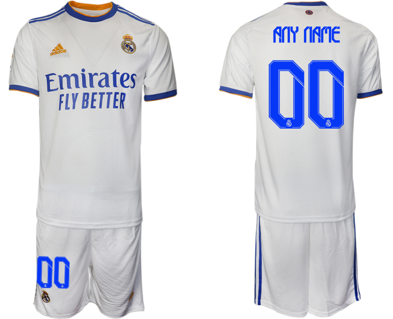 Men 2021-2022 Club Real Madrid home white customized Soccer Jerseys->->Custom Jersey